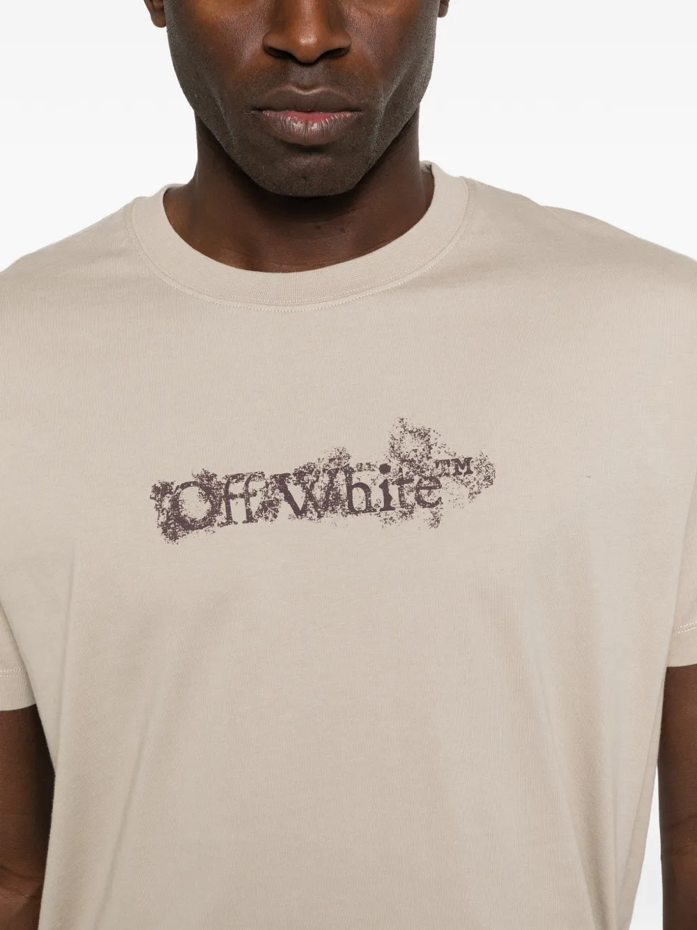 Off-White Heraldic T-shirt met grafische print Beige