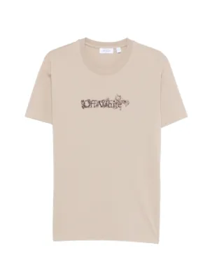 Off-White logo-print T-shirt | Neutrals | FARFETCH