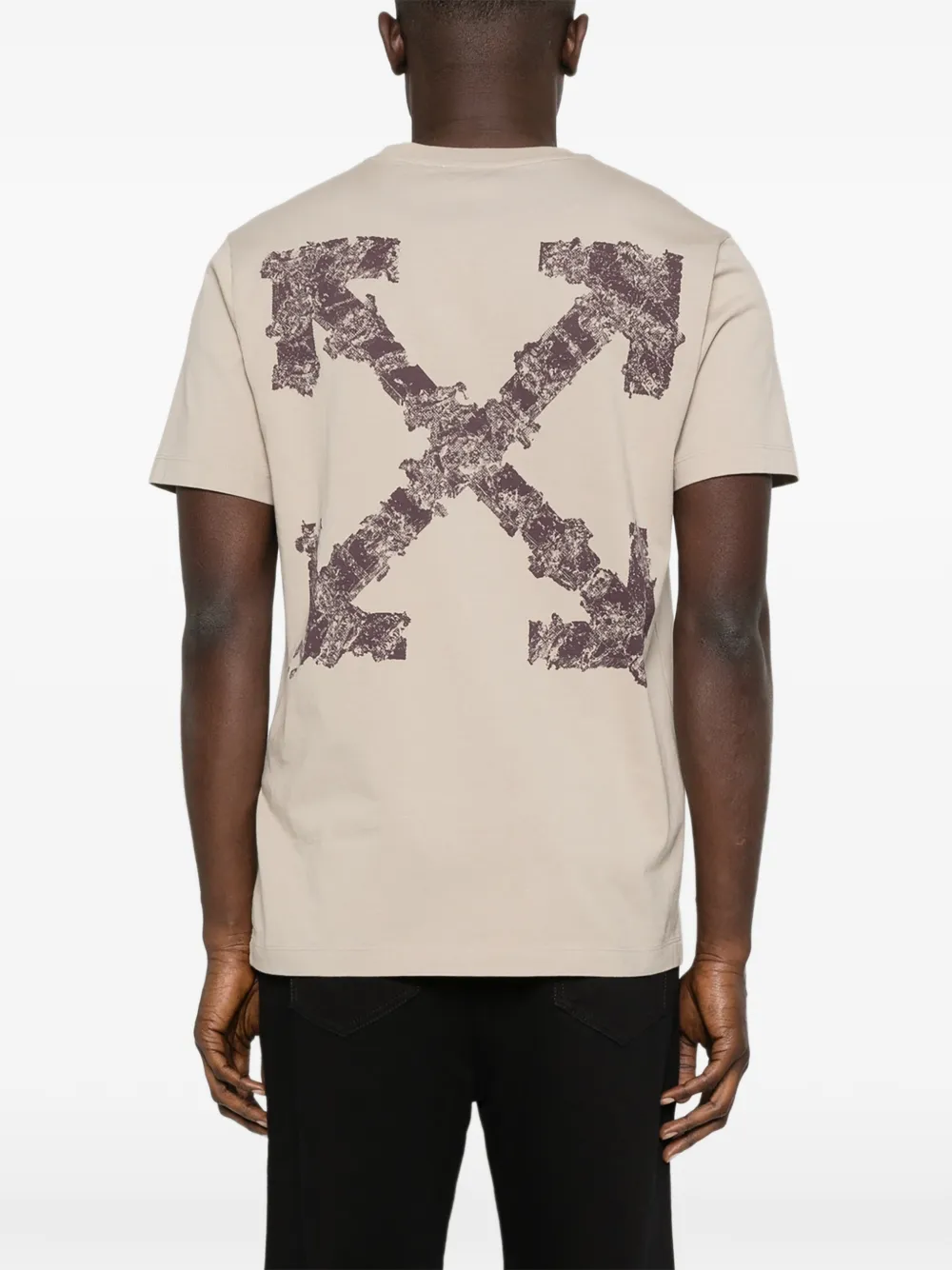 Off-White Heraldic T-shirt met grafische print Beige