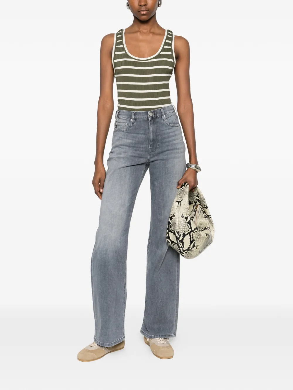  Ag Jeans Baggy Wide Jeans - Grey 
