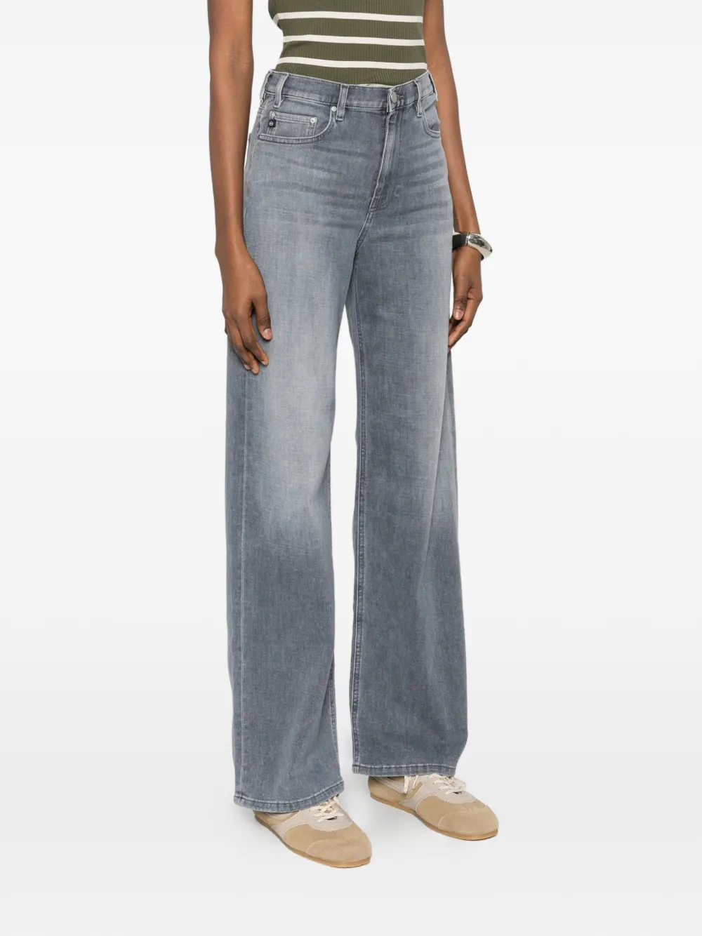  Ag Jeans Baggy Wide Jeans - Grey 