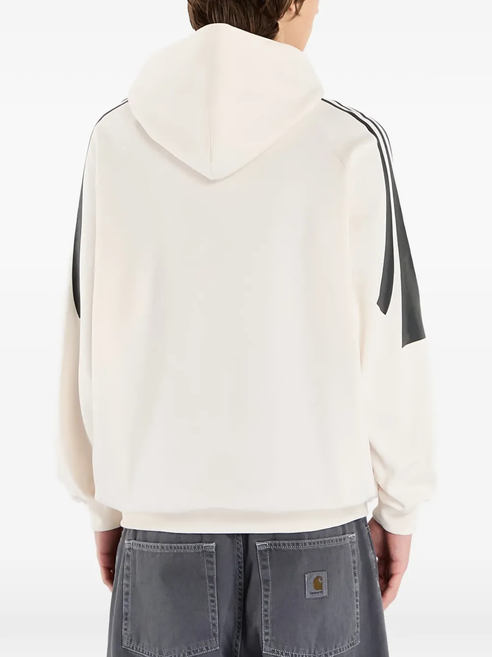 adidas Fleece hoodie met 3 strepen Wit