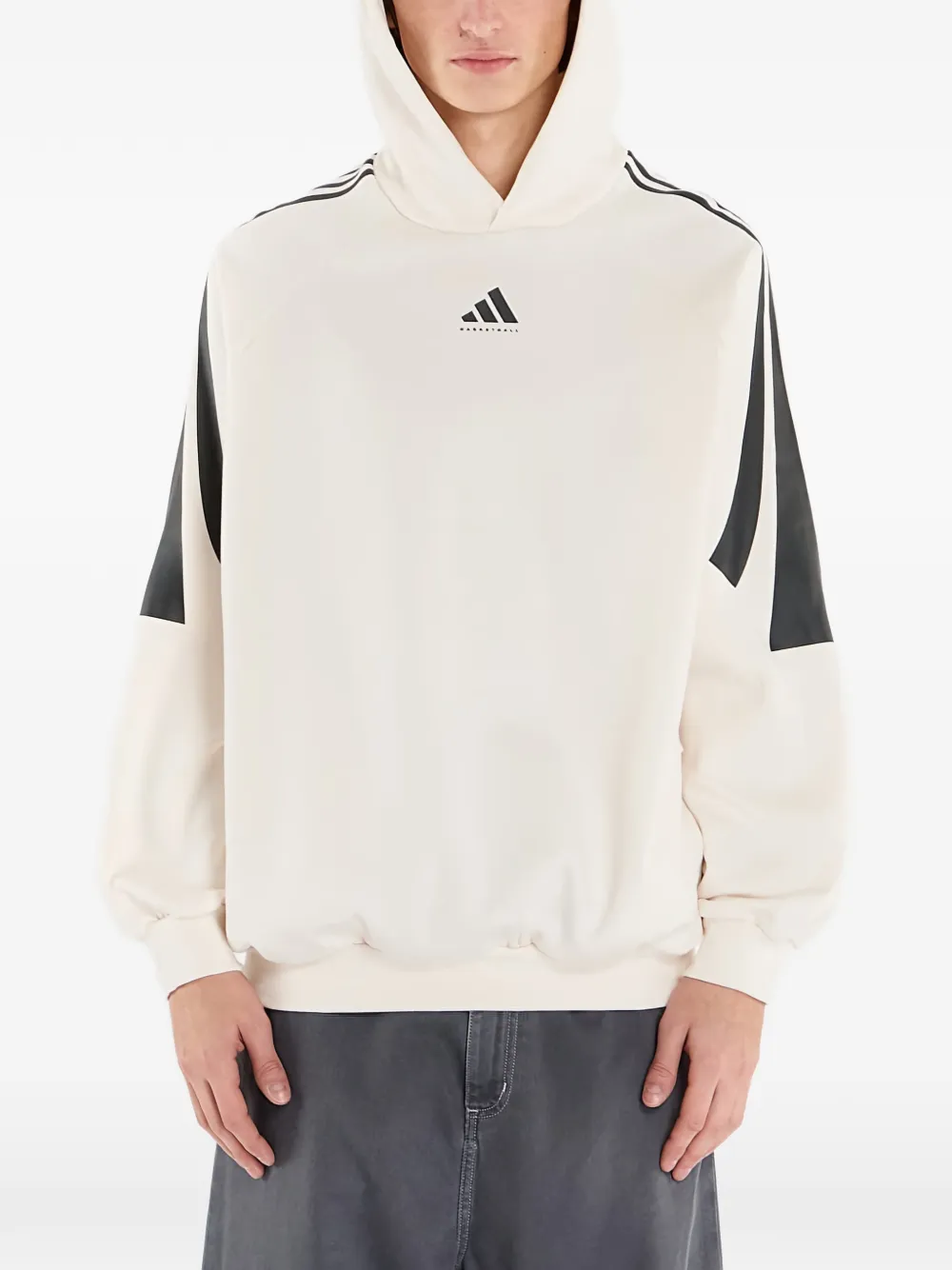 adidas 3-stripes fleece hoodie - Bianco