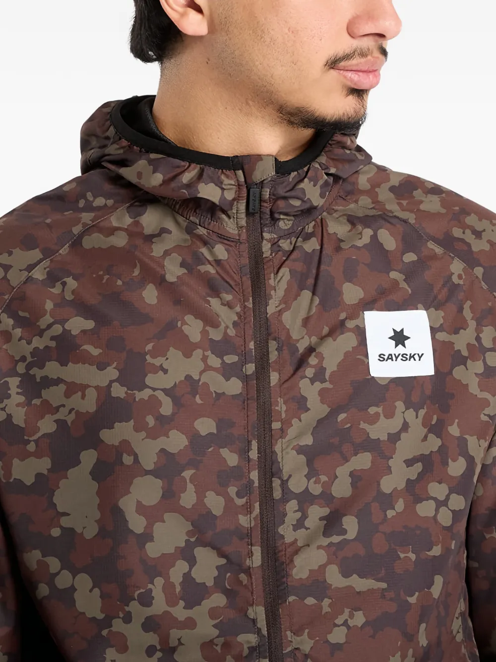  Saysky Pace Camouflage Hooded Jacket - Brown 