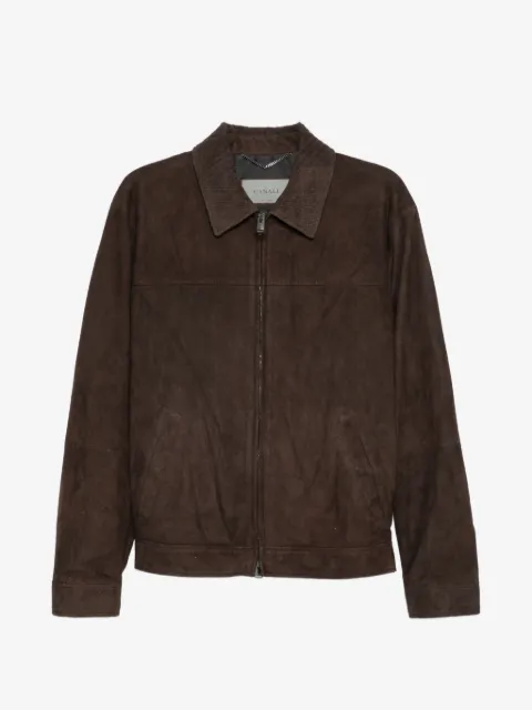 Canali zip suede jacket