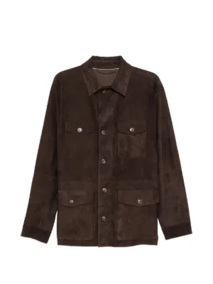 Sacai Cotton Denim Jacket | Brown | FARFETCH