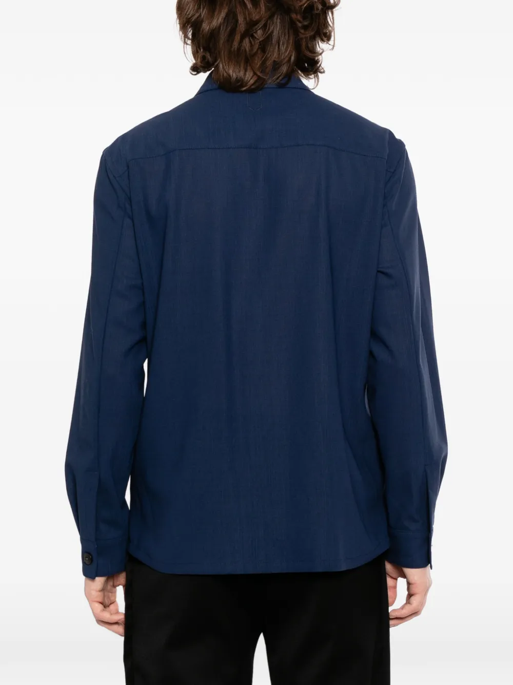 Canali Shirtjack met zak aan de voorzijde Blauw
