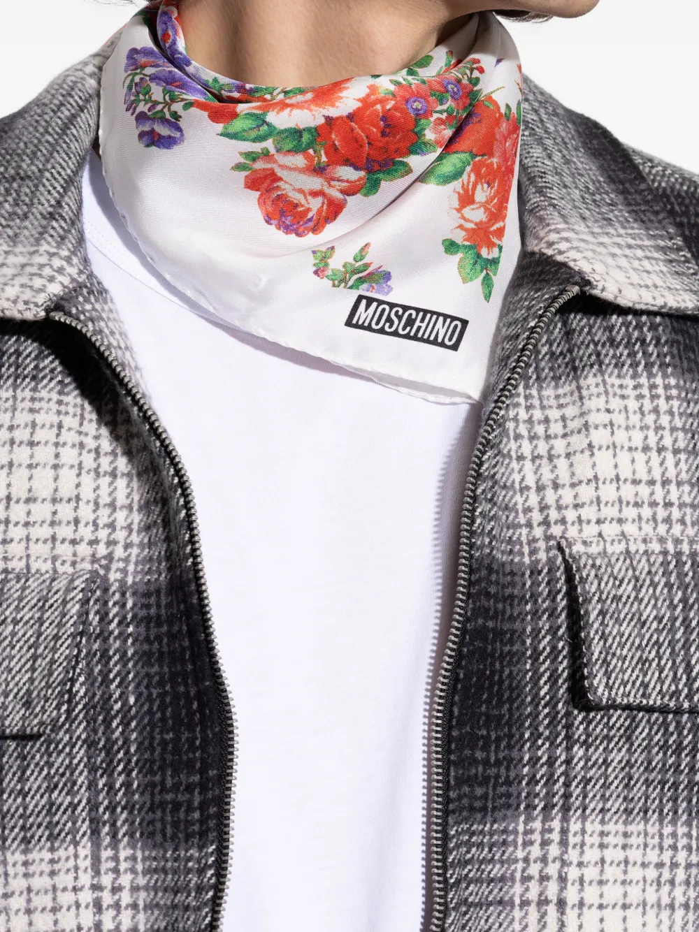 Moschino Sjaal met bloemenprint Wit