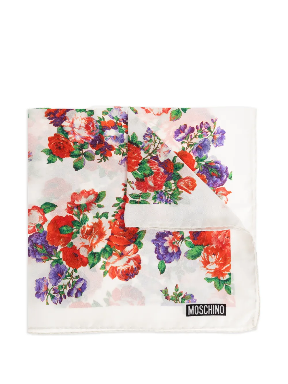 Moschino floral travel scarve - Bianco