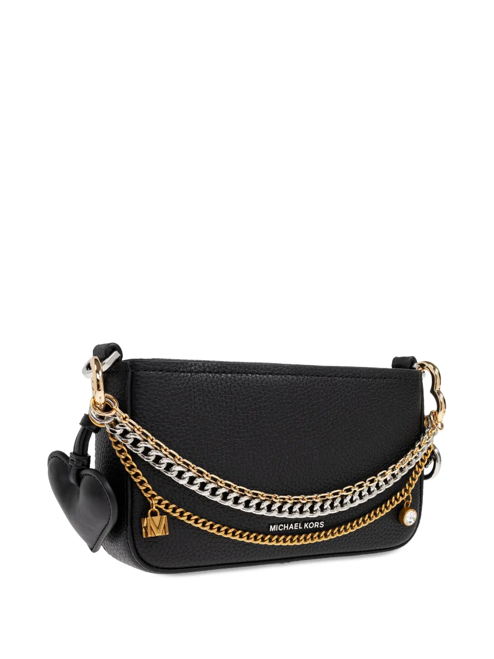 Michael Kors Leren shopper met hartbedel Zwart