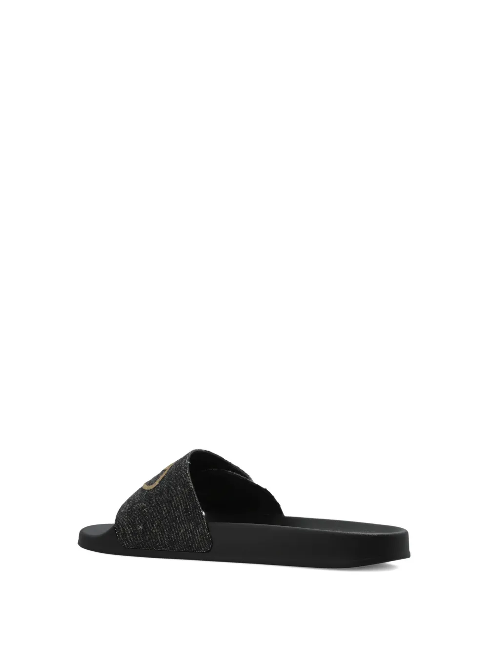 Diesel SA-Bloop Strap slippers met logo Zwart
