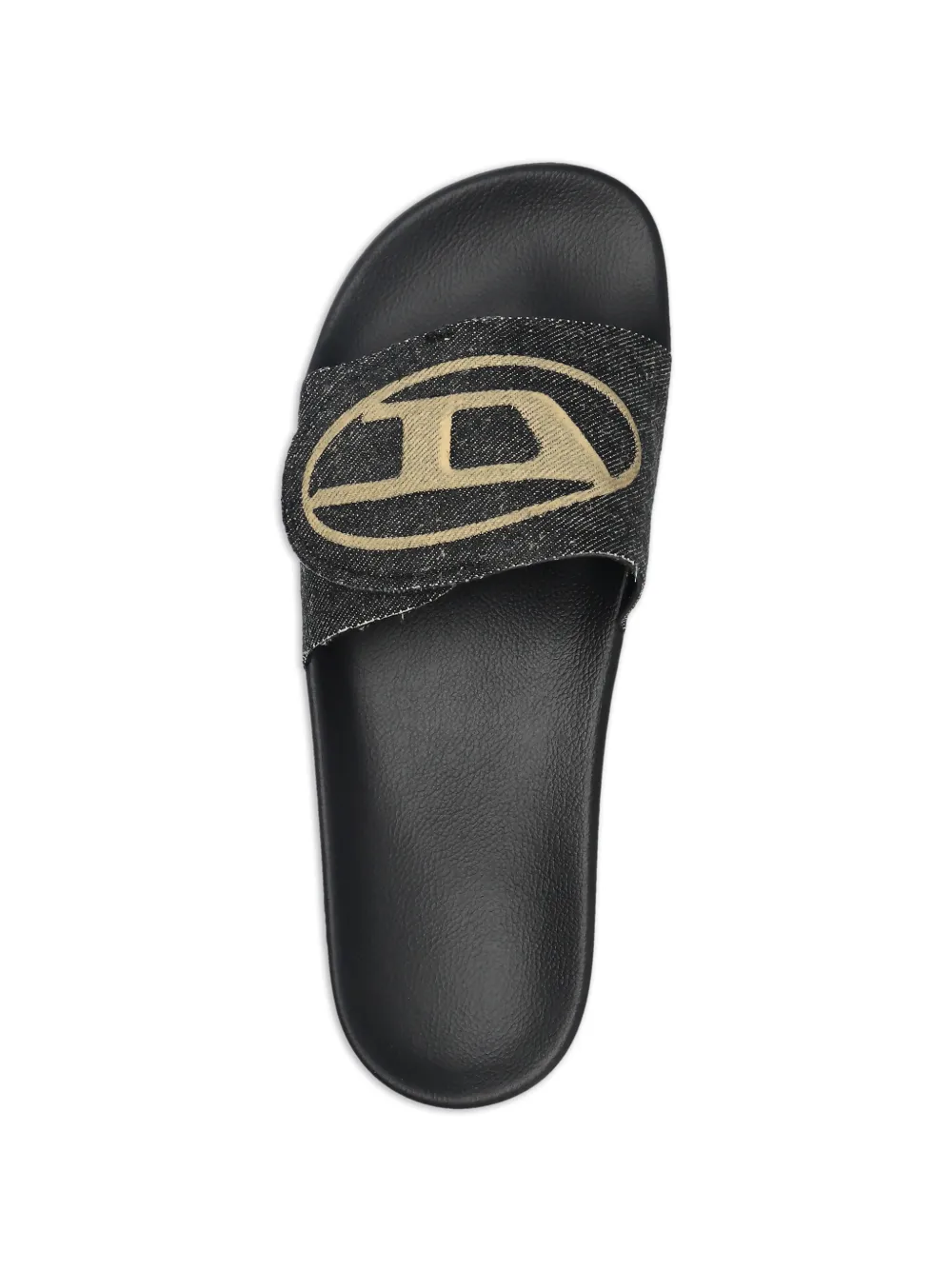 Diesel SA-Bloop Strap slippers met logo Zwart