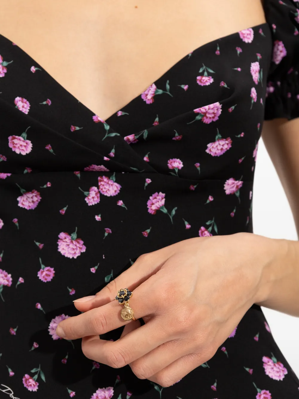  Dolce & Gabbana Flower Charm Ring - Gold 