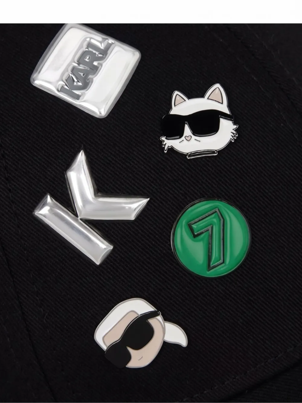 Karl Lagerfeld multi-pin baseball cap Zwart
