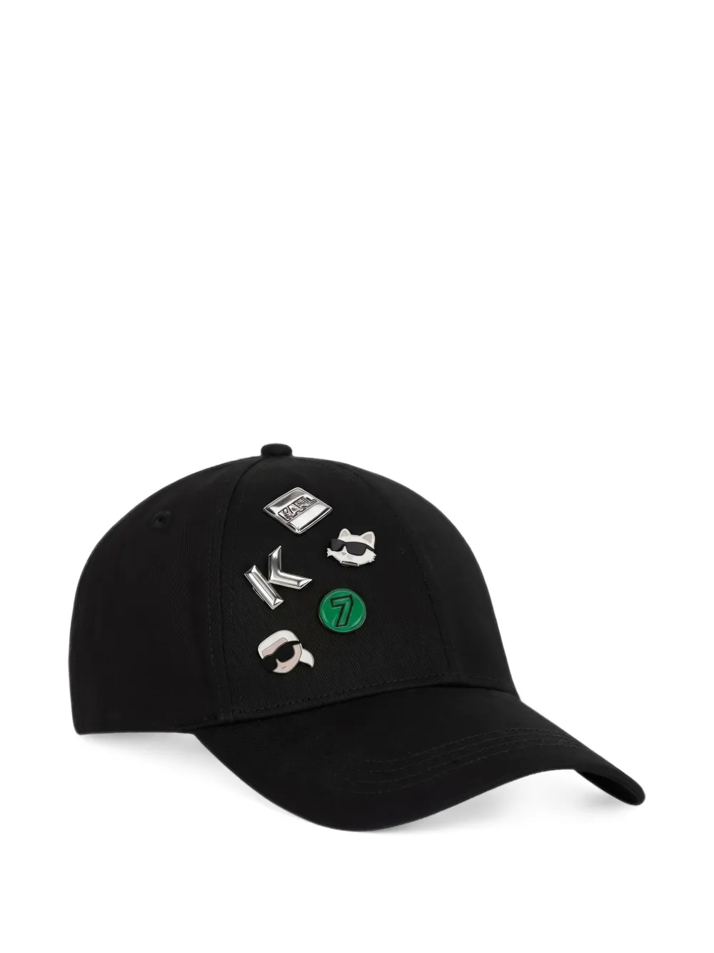 Karl Lagerfeld multi-pin baseball cap in Black