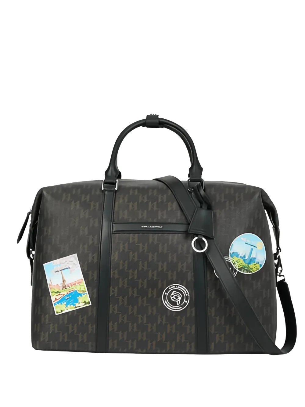 Karl Lagerfeld IKon monogram-pattern holdall - Marrone