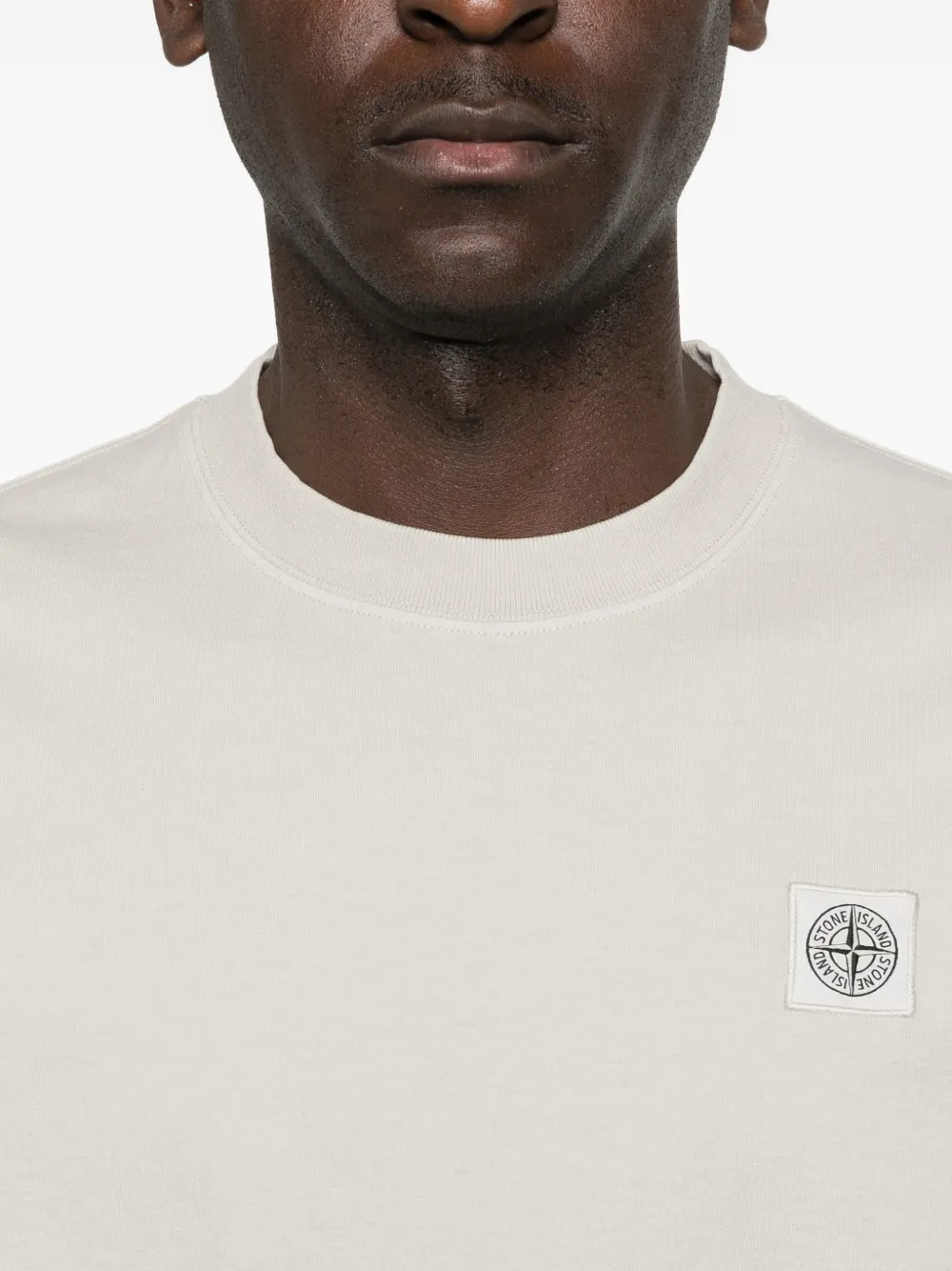 Stone Island T-shirt met Compass-logopatch Beige