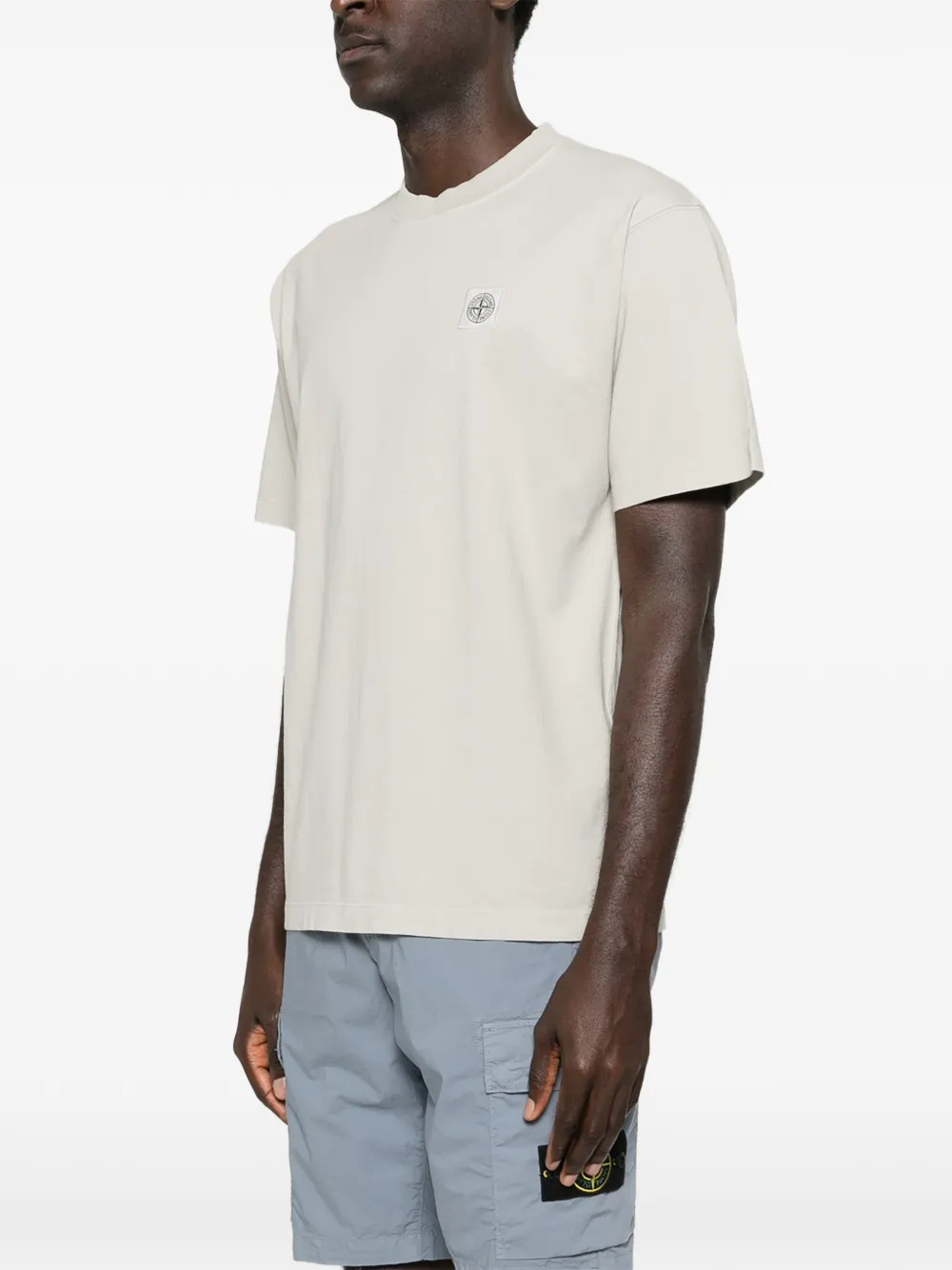 Stone Island T-shirt met Compass-logopatch Beige