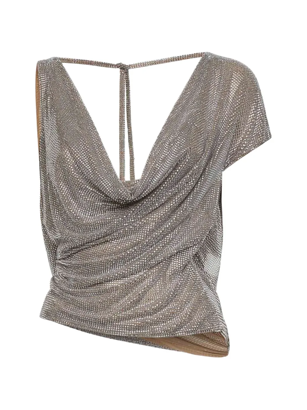 Giuseppe Di Morabito draped crystal embellished top - Argento