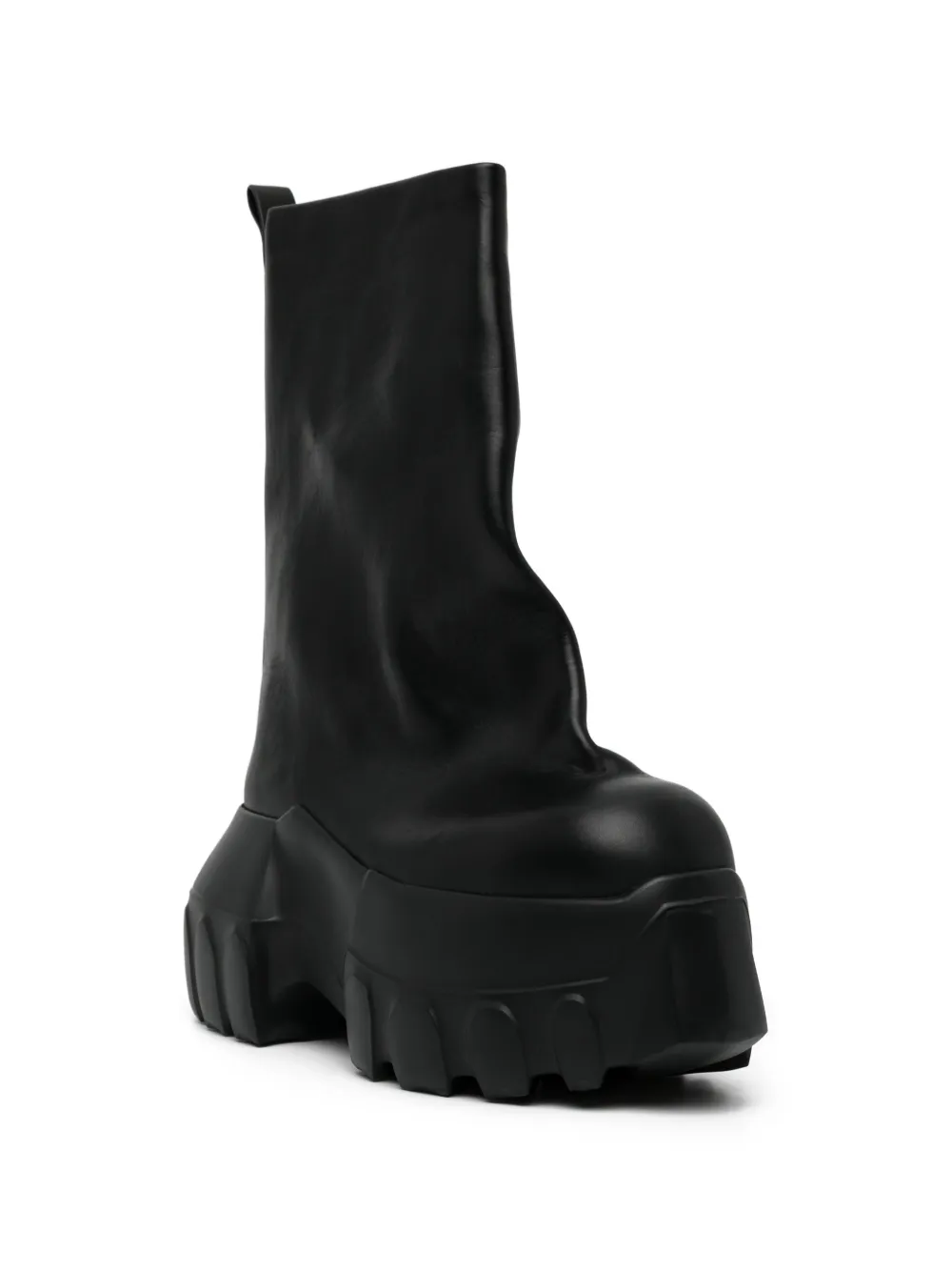  Rick Owens 90mm Mega Tractor Boots - Black 