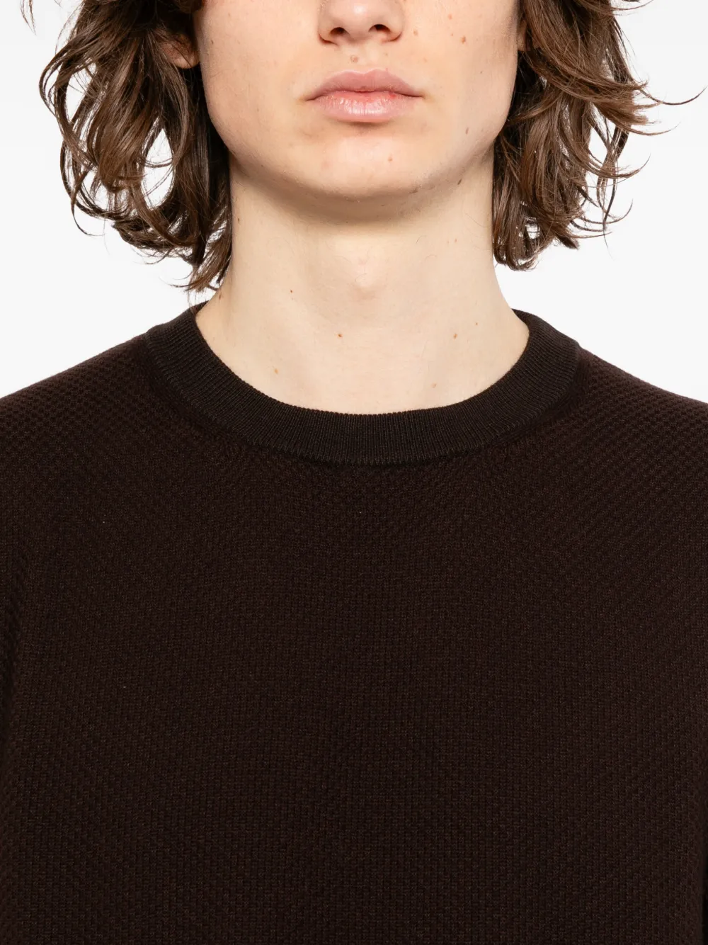 Canali Top met textuur Bruin