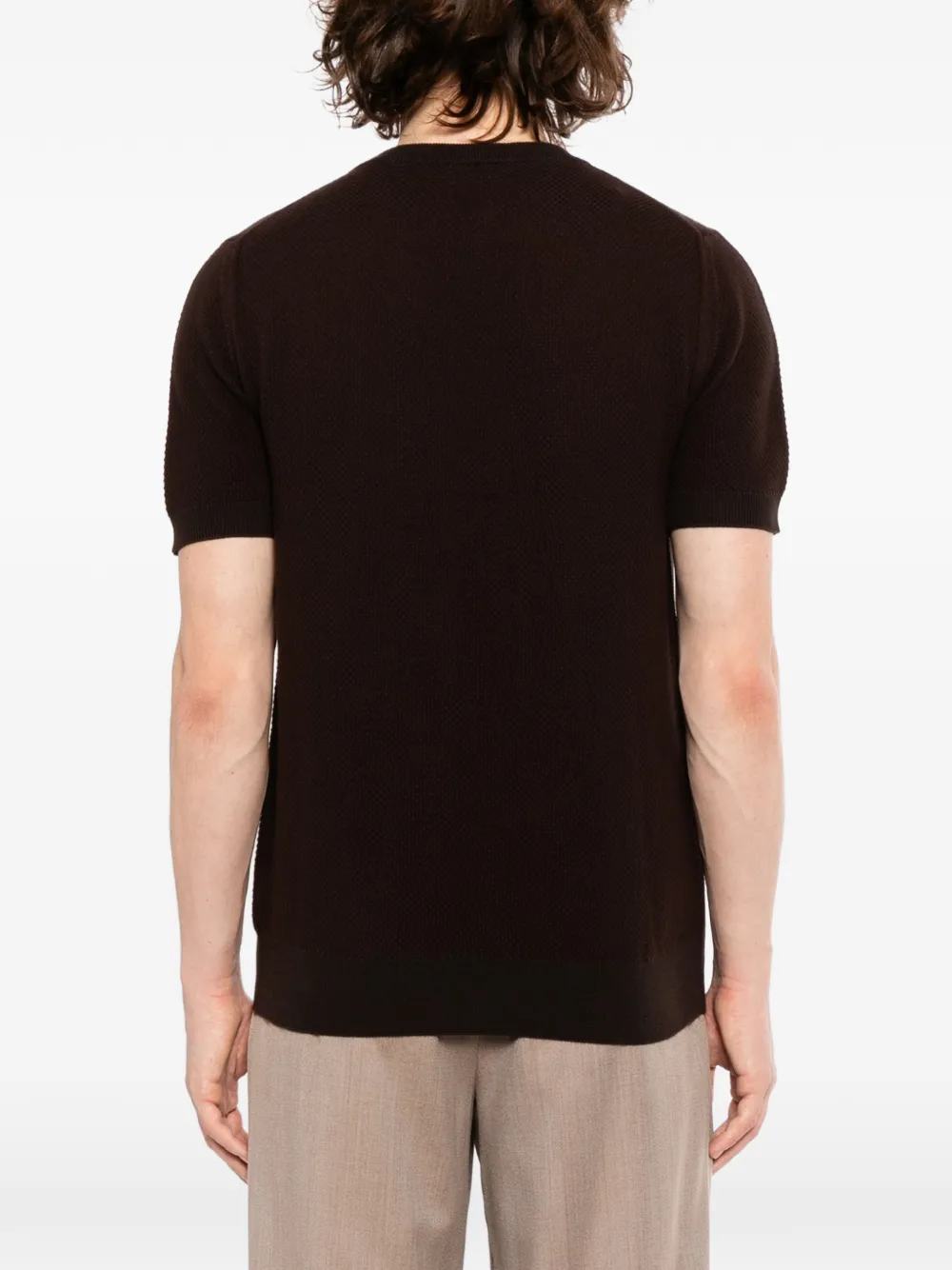 Canali Top met textuur Bruin