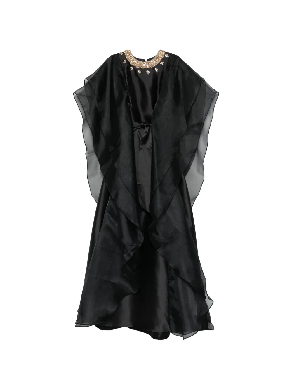Baruni ruffled embellished almas dress - Nero