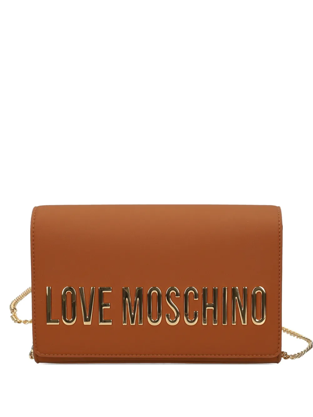 Love Moschino logo-lettering satchel bag - Marrone