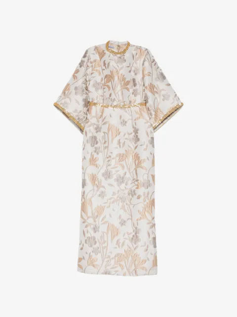 Baruni Vestido longo Mira de jacquard floral