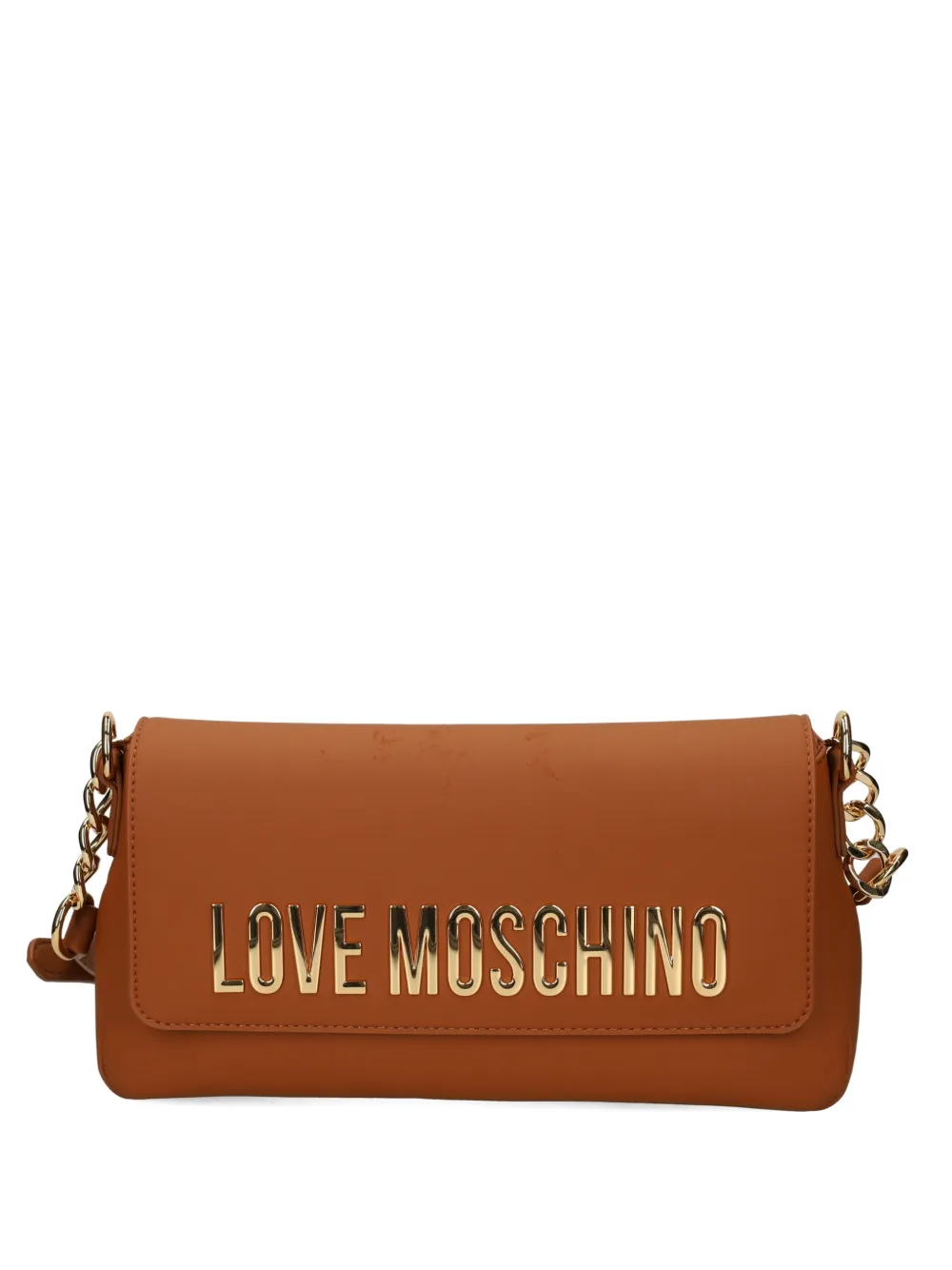 Love Moschino logo-lettering shoulder bag - Marrone