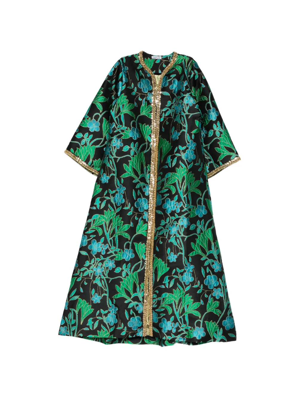 Baruni Aziza floral-jacquard maxi dress - Nero