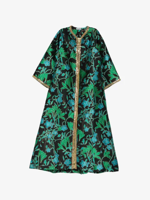 Baruni Vestido longo Aziza de jacquard floral