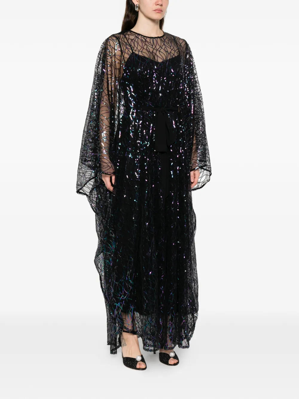  Baruni Habiba Sequinned Kaftan - Black 