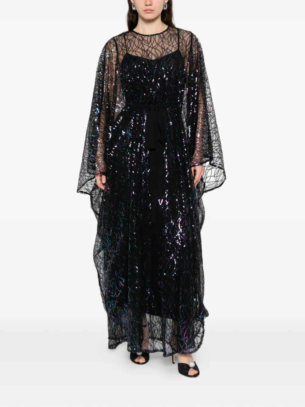  Baruni Habiba Sequinned Kaftan - Black 