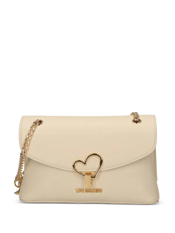 (E4-93)MOSCHINO モスキーノ ショルダーバッグ ハート Love Moschino ハートディテール ショルダーバッグ | ニュートラル
