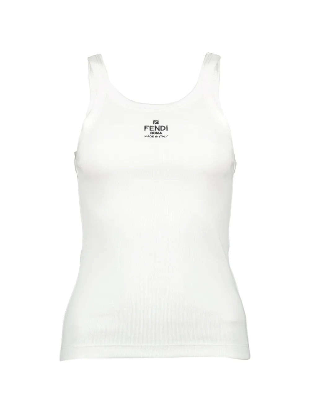 FENDI Roma embroidered tank top - Bianco