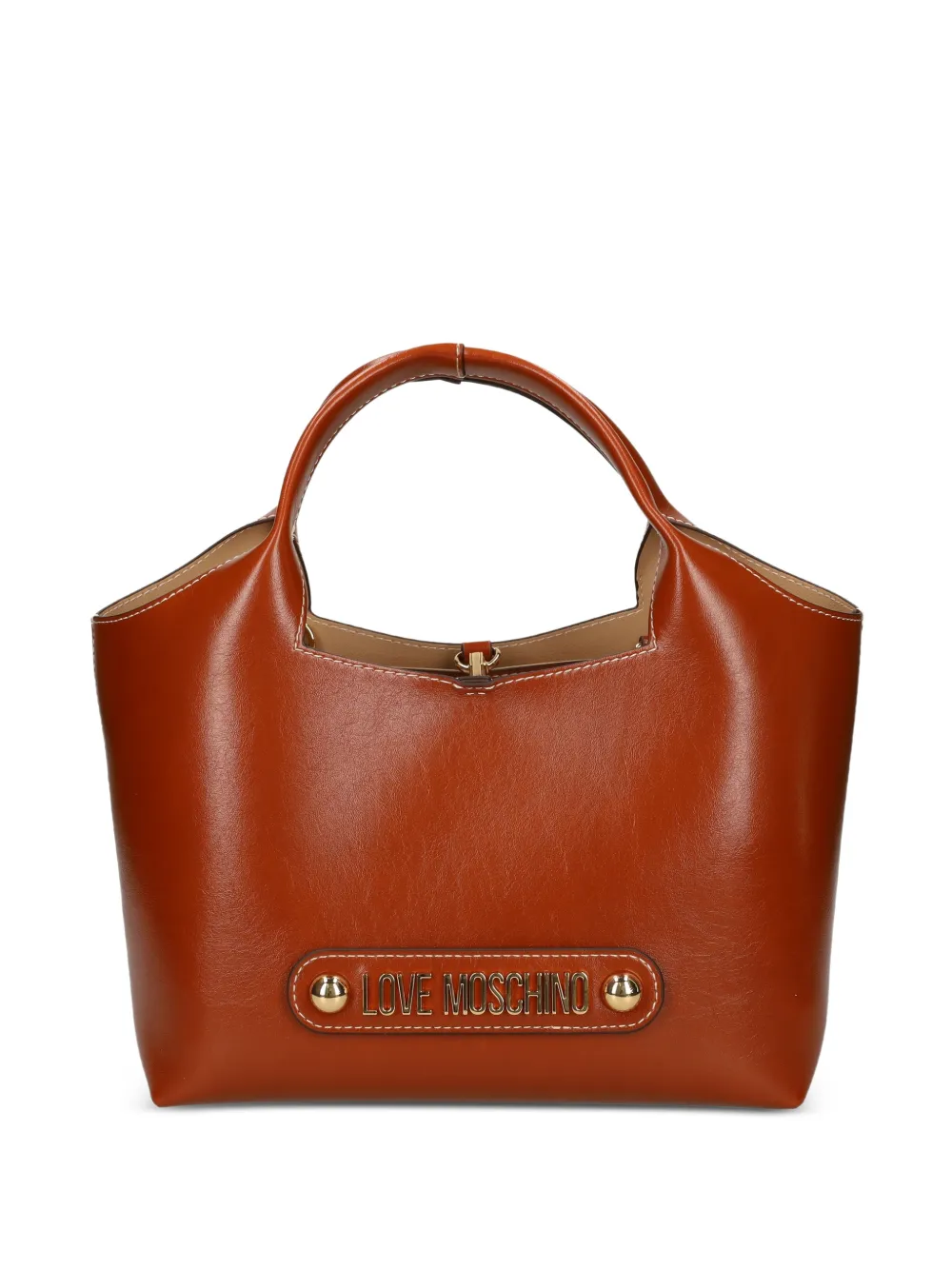 Love Moschino logo-lettering tote bag - Marrone