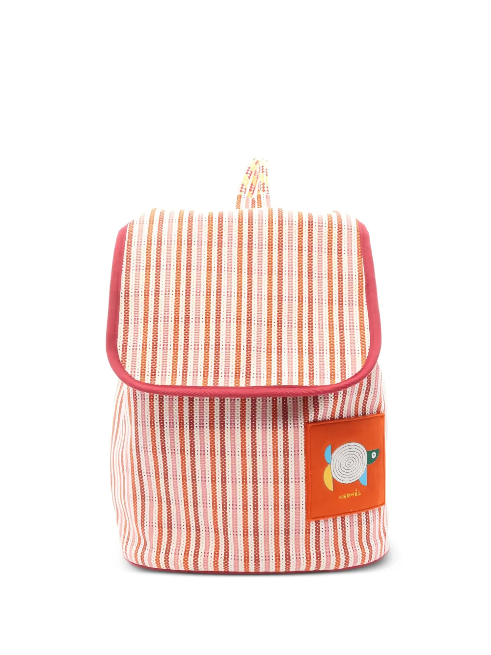 Hermès Pre-Owned 2010s Animo Natte striped-pattern backpack - Toni neutri