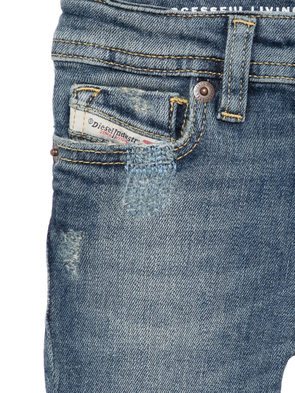 Diesel Kids D-Slinkie-B gerafelde spijkerbroek Blauw
