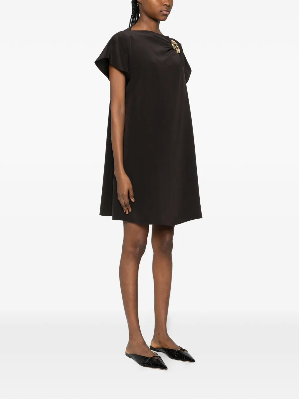  Joseph Anika Ring-detail Mini Dress - Brown 