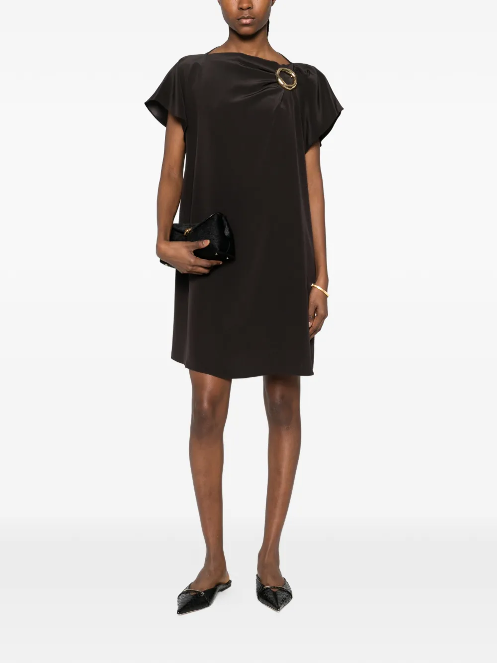  Joseph Anika Ring-detail Mini Dress - Brown 