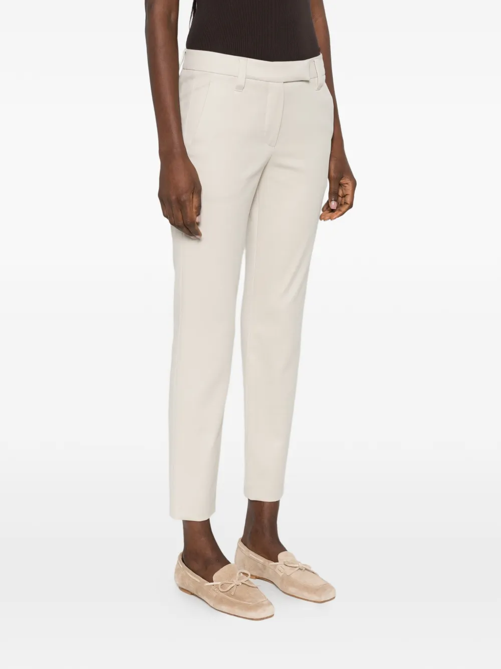 Brunello Cucinelli Broek met toelopende pijpen en zijzak Beige