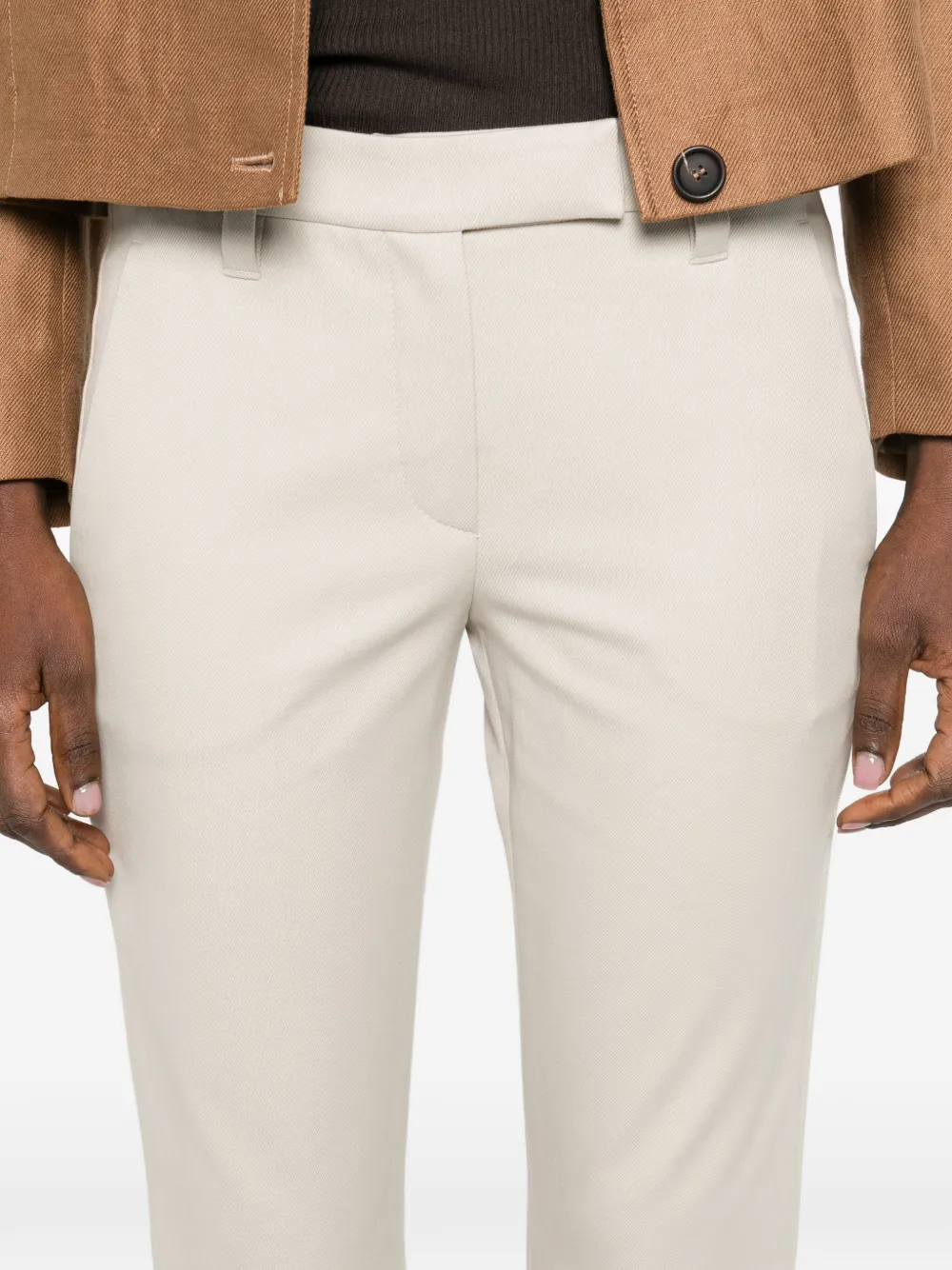 Brunello Cucinelli Broek met toelopende pijpen en zijzak Beige