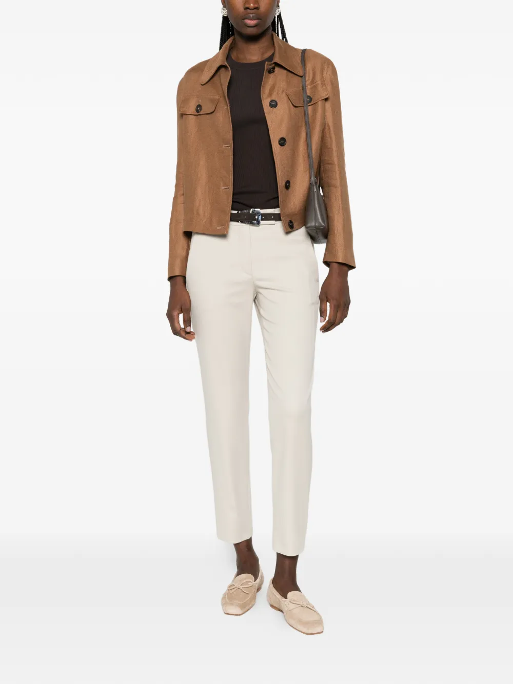 Brunello Cucinelli Broek met toelopende pijpen en zijzak Beige