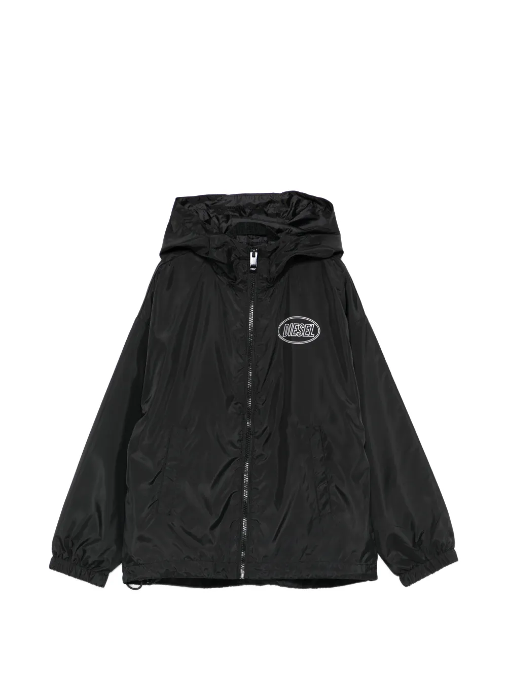Diesel Kids logo-detail hooded jacket - Nero