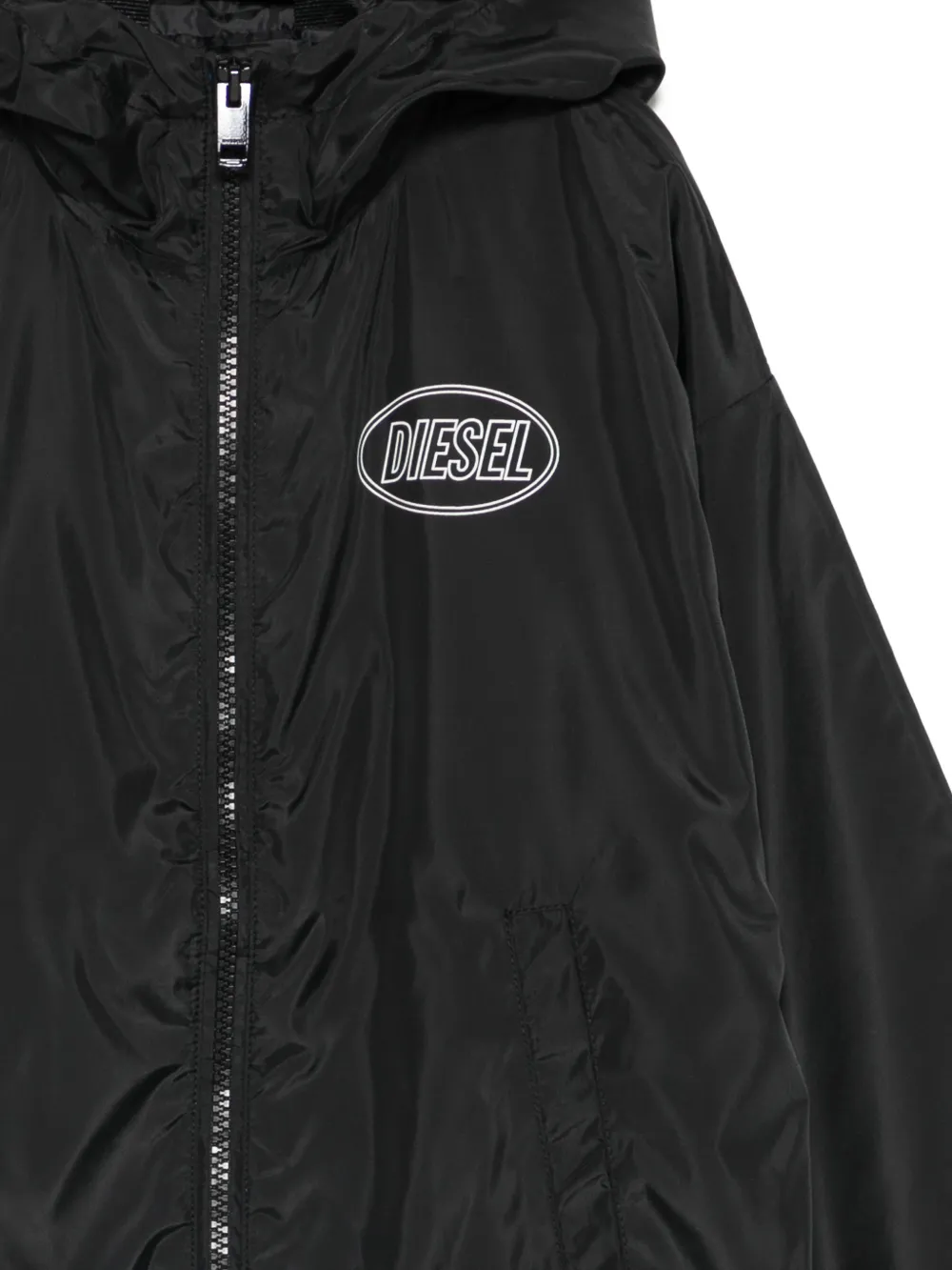 Diesel Kids Jack met capuchon en rits Zwart