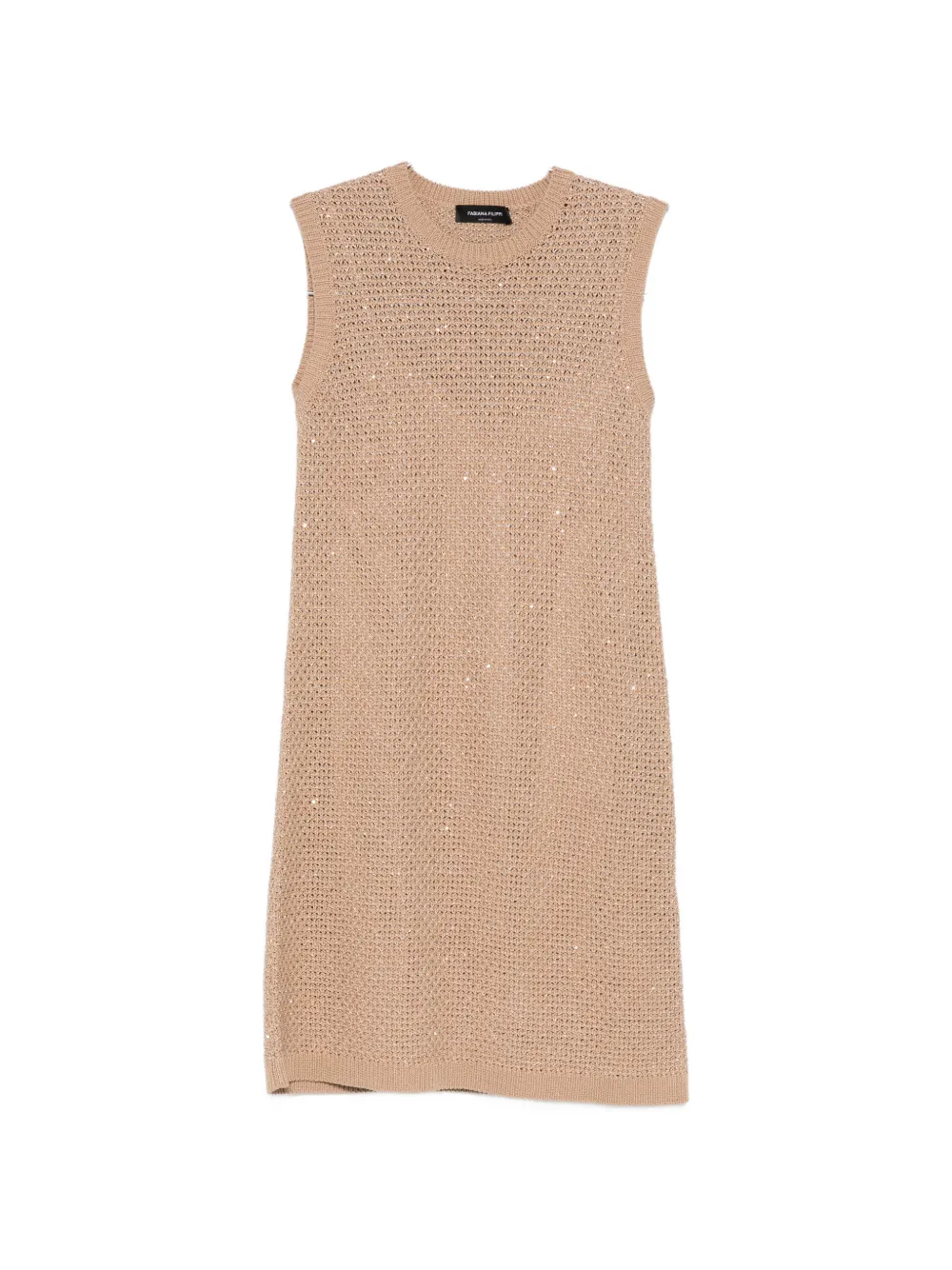 Fabiana Filippi open-knit sleeveless mini dress - Toni neutri