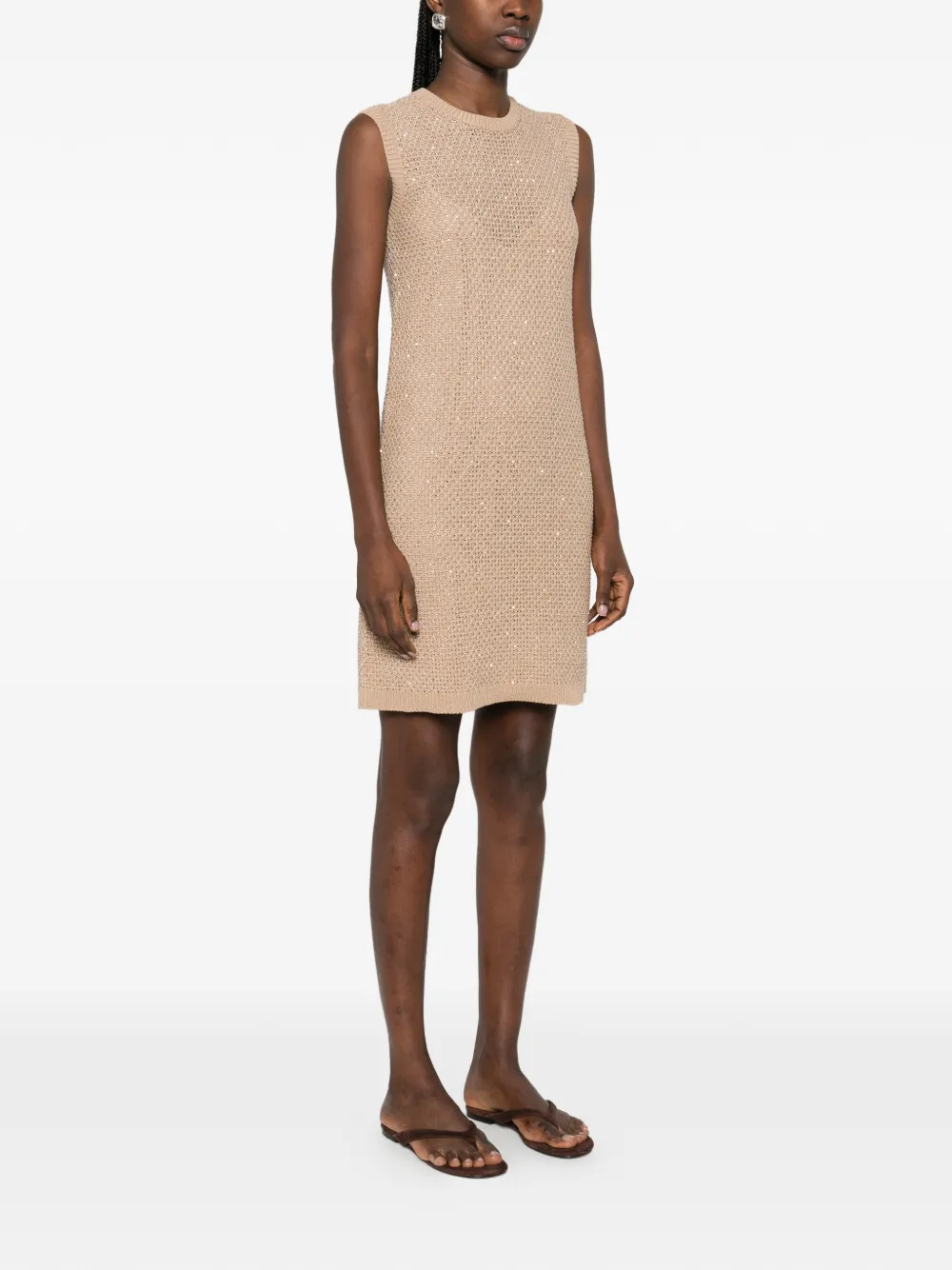 Fabiana Filippi Mouwloze mini-jurk Beige