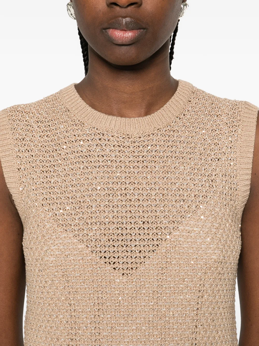 Fabiana Filippi Mouwloze mini-jurk Beige