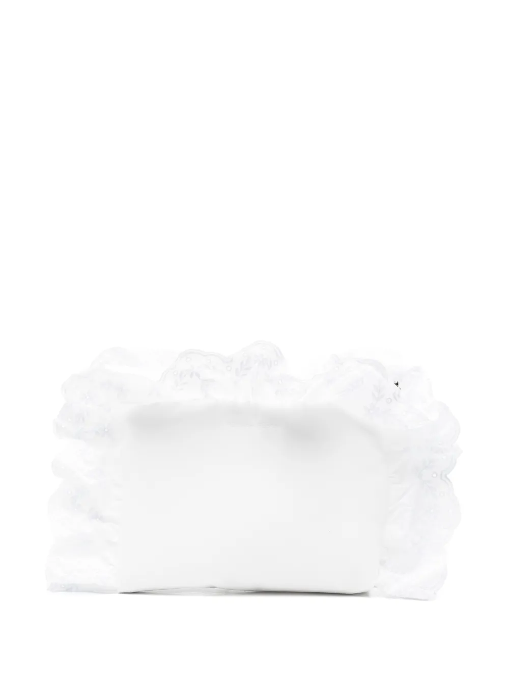 Simone Rocha broderie-anglaise ruffled clutch bag - Bianco
